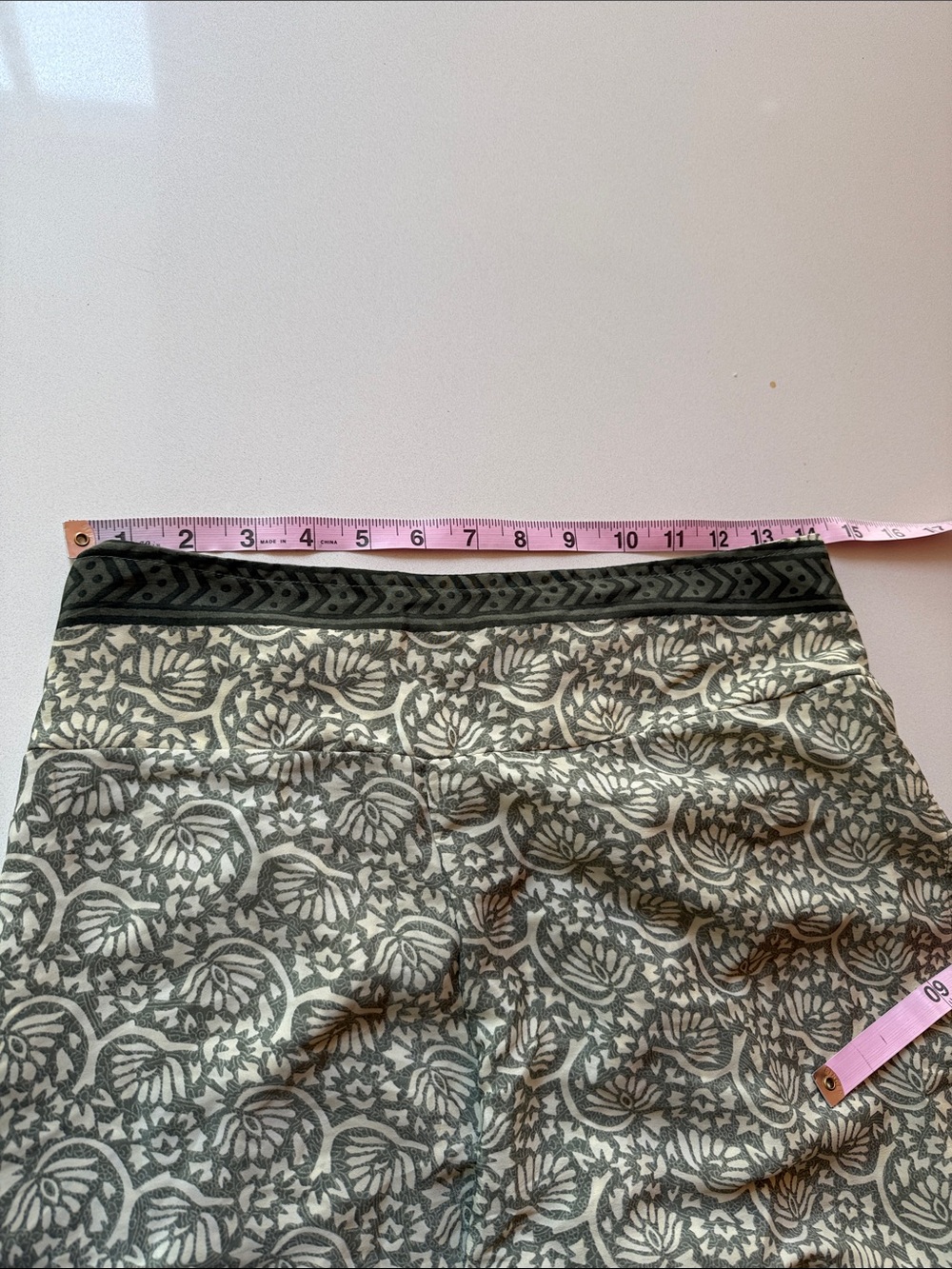 Chai Silk Blend Wide Leg Slit Side Haram Palazzo Culotte Pants, Green, Size M - Picture 6 of 9